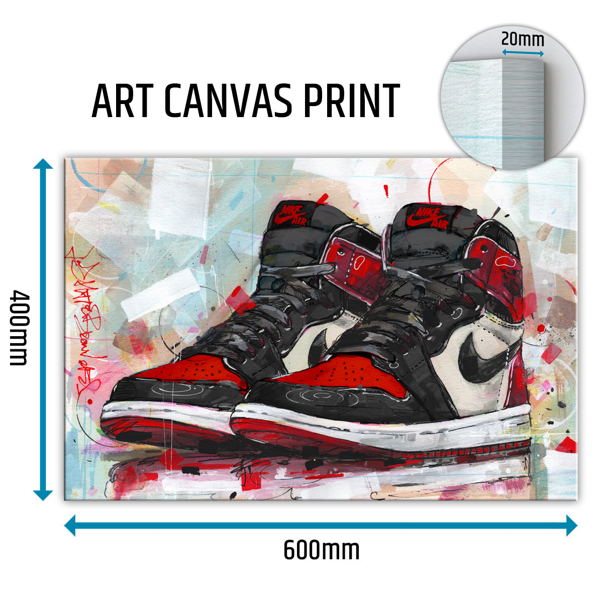 Nike Air Jordan 1 retro high bred toe toile 60x40 cm