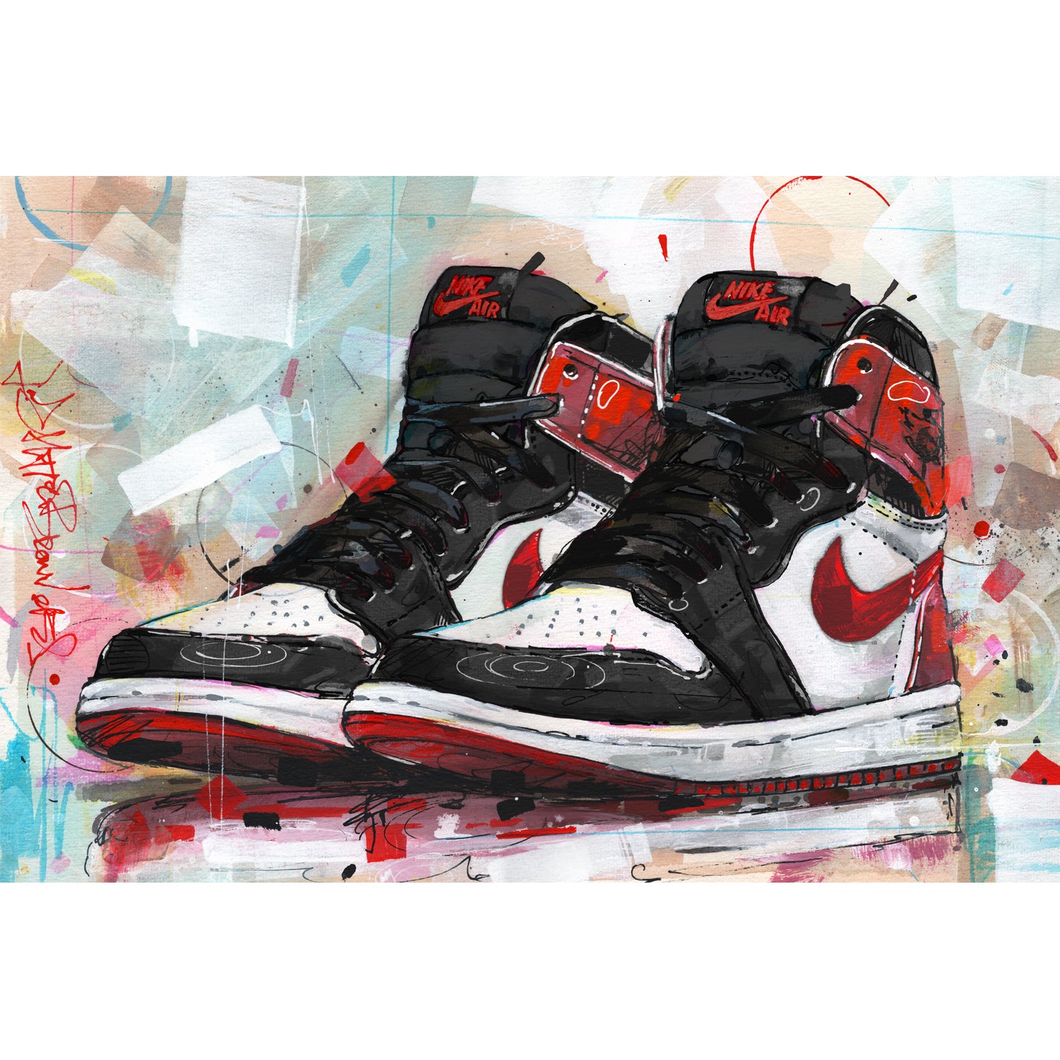 Nike Air Jordan 1 retro high track red canvas 60x40 cm GalleryKauffeld