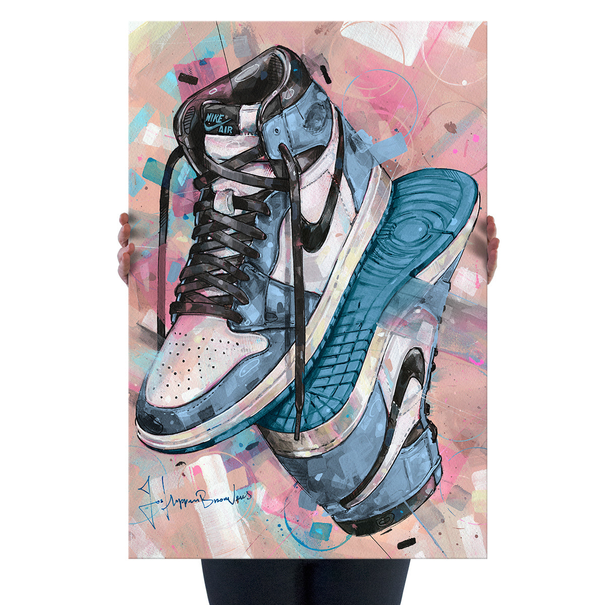 Nike Air Jordan 1 upside down university blue canvas