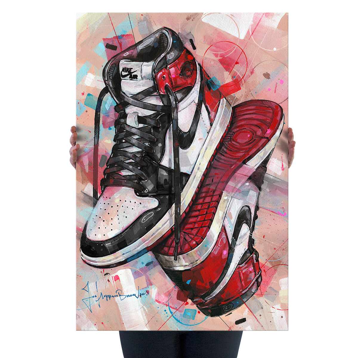 Nike Air Jordan 1 upside down black toe canvas