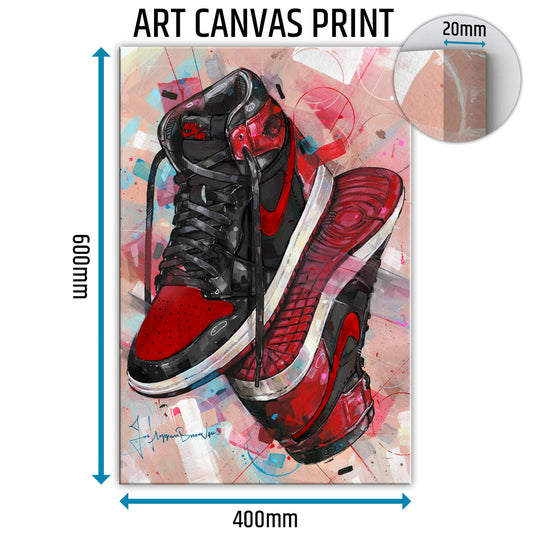 Nike Air Jordan 1 upside down banned bred Leinwand 40x60 cm