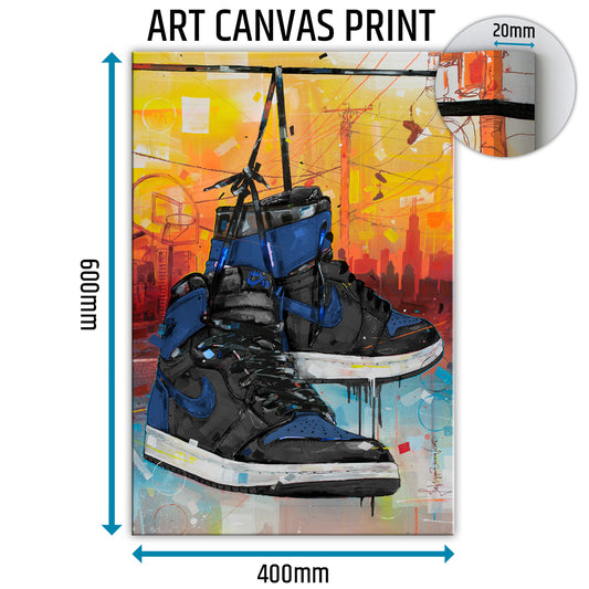 Nike Air Jordan 1 powerlines royal blue canvas 40x60 cm