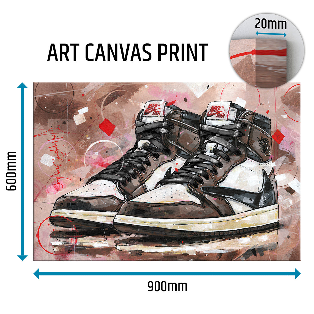 Nike Air Jordan 1 Travis Scott high - black laces canvas