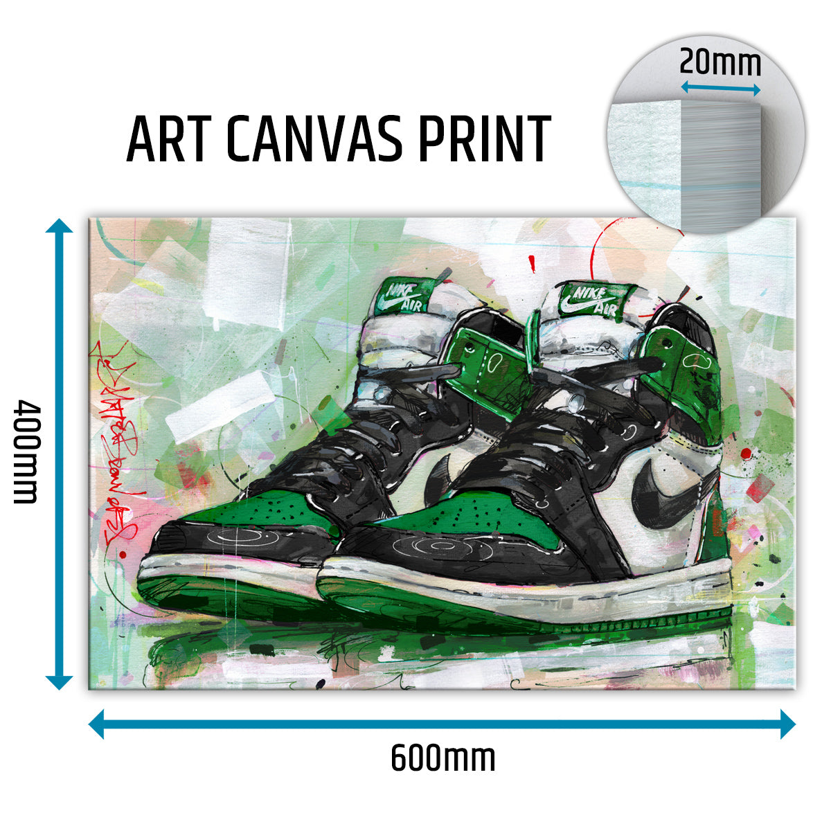 Nike Air Jordan 1 retro high pine green toile 60x40 cm