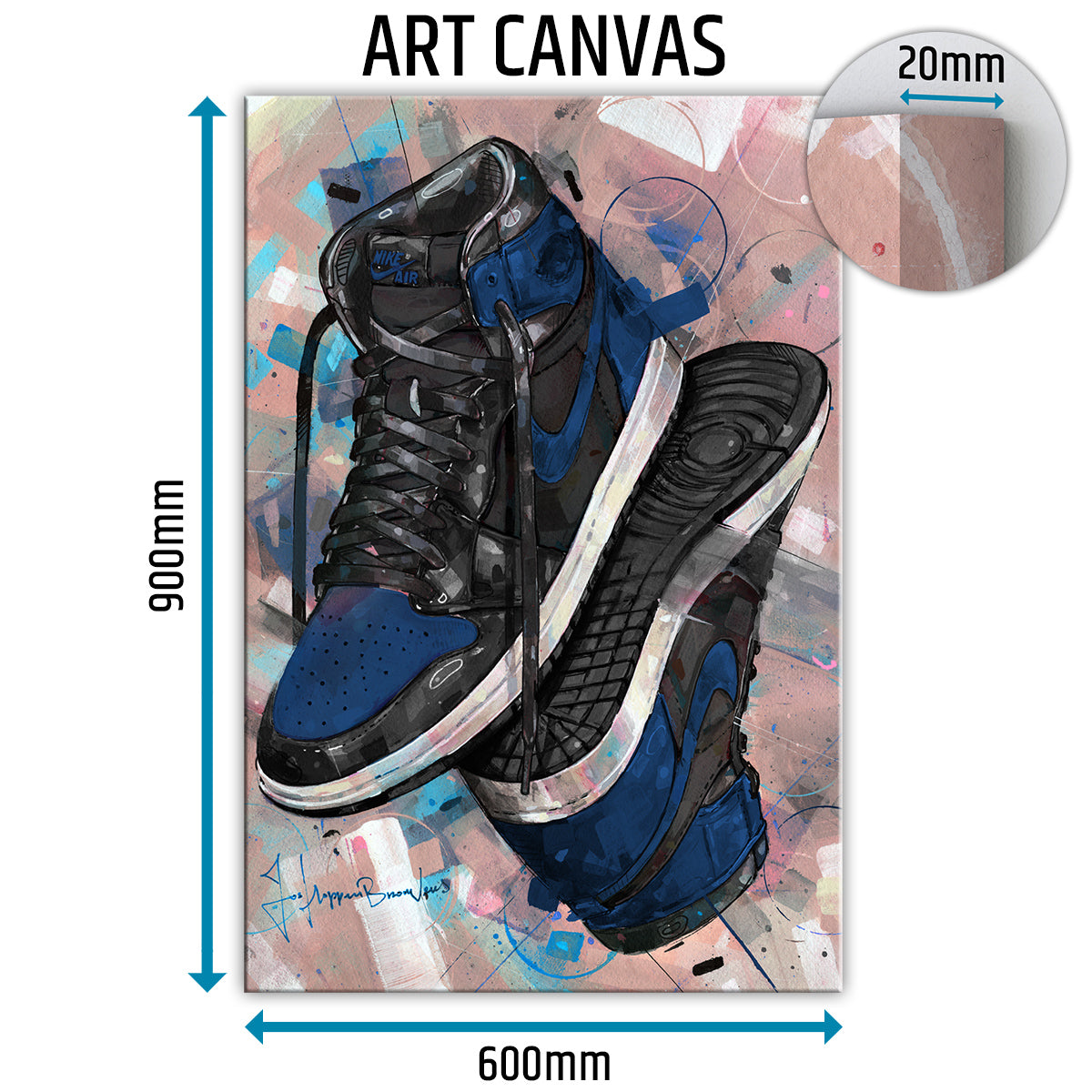 Nike Air Jordan 1 upside down royal blue canvas