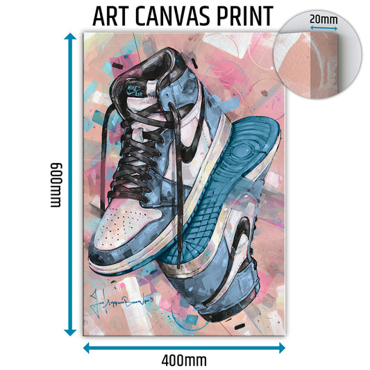 Nike Air Jordan 1 upside down university blue Leinwand 40x60 cm