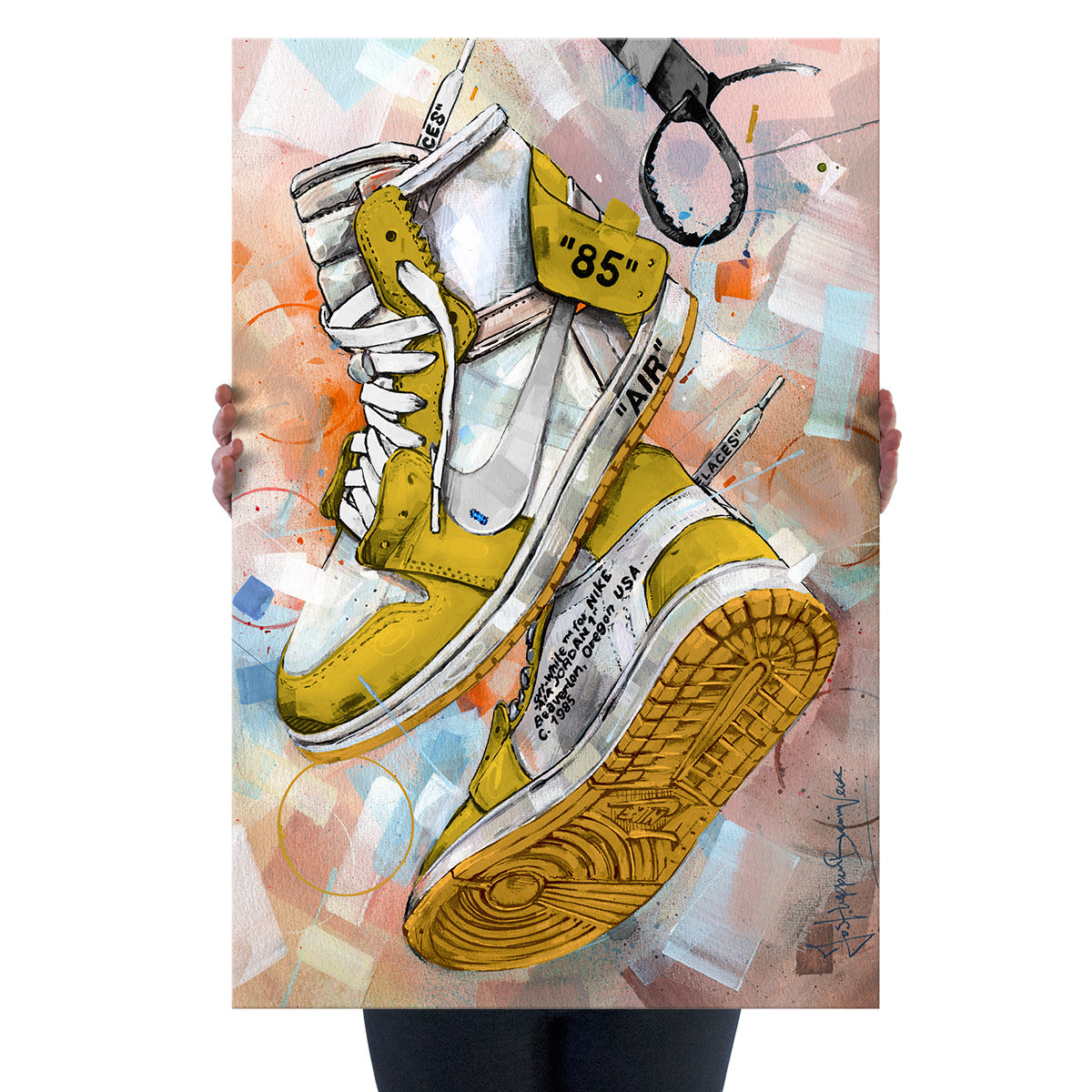 Nike Air Jordan 1 Off White yellow lienzo