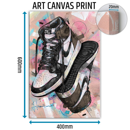 Nike Air Jordan 1 upside down dark mocha Leinwand 40x60 cm