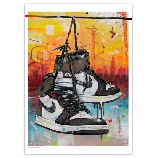 Nike Air Jordan 1 powerlines dark mocha estampada