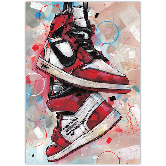 Nike Air Jordan 1 Off White Chicago Druck 29,7x42 cm (A3)