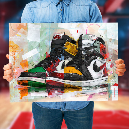 Nike Air Jordan 1 retro high colourway estampado 70x50 cm