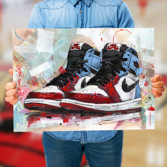 Nike Air Jordan 1 retro high fearless Chicago estampado 70x50 cm