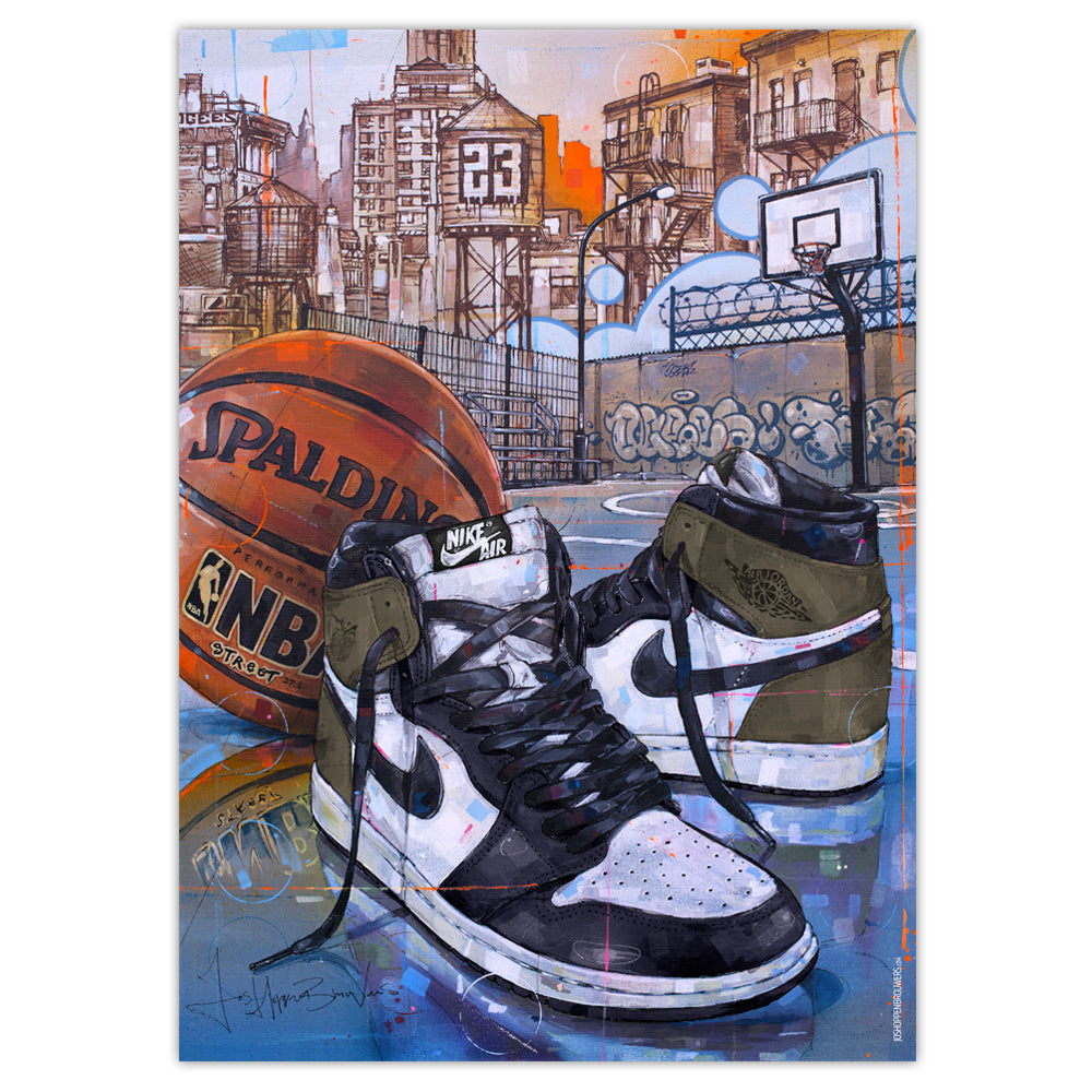 Nike Air Jordan 1 basketball dark mocha Druck 50x70 cm