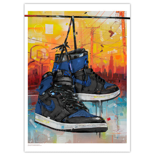 Nike Air Jordan 1 powerlines royal blue estampada