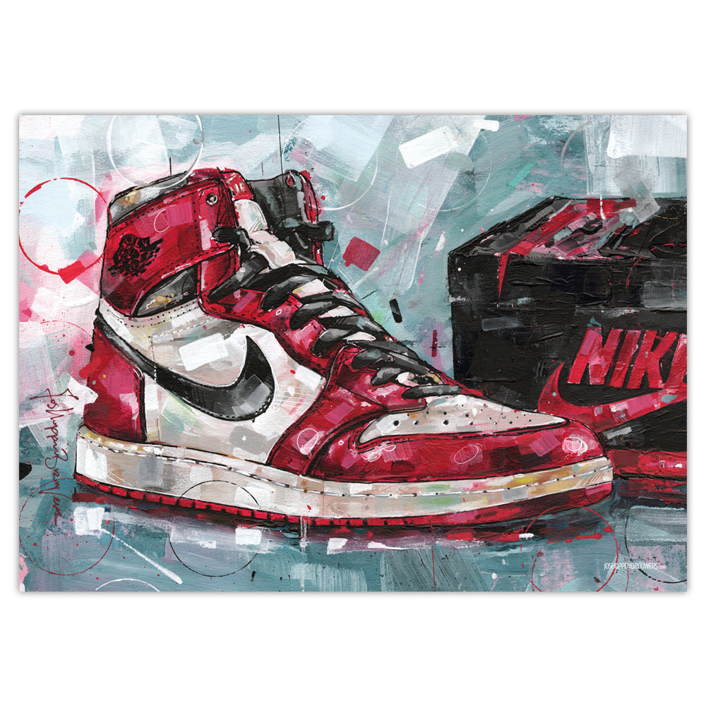 Nike Air Jordan 1 shoebox Chicago print 70x50 cm