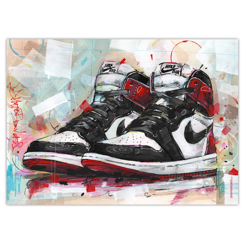 Nike Air Jordan 1 retro high black toe print 70x50 cm