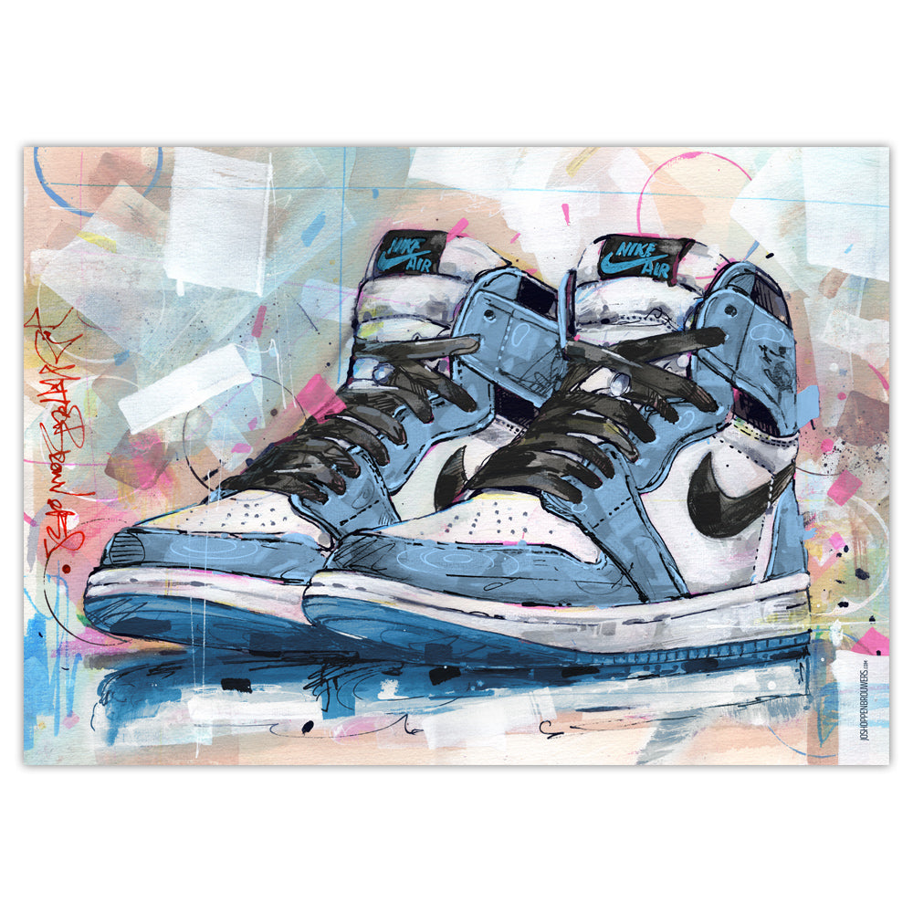 Nike Air Jordan 1 retro high university blue estampado 70x50 cm