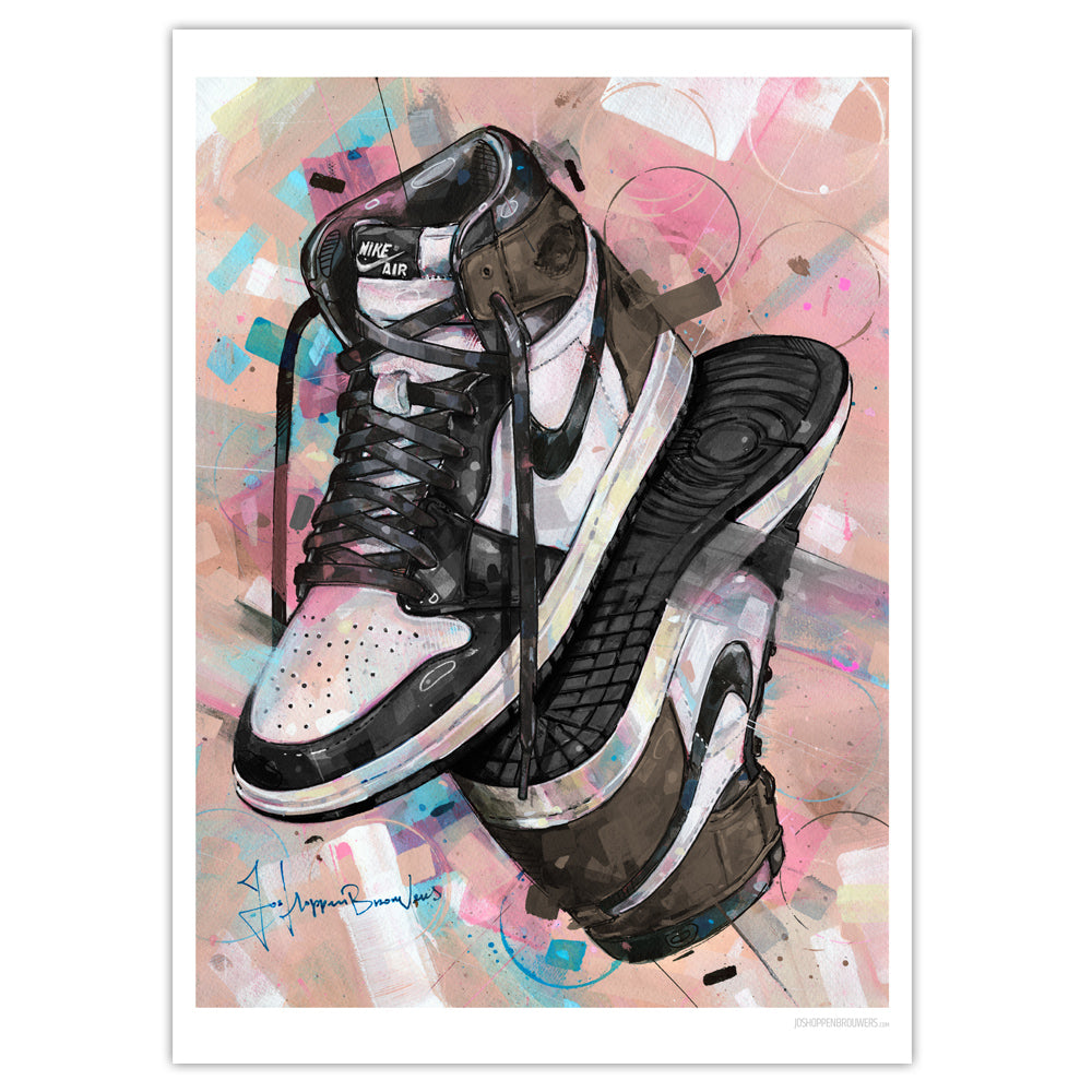 Nike Air Jordan 1 upside down dark mocha estampada