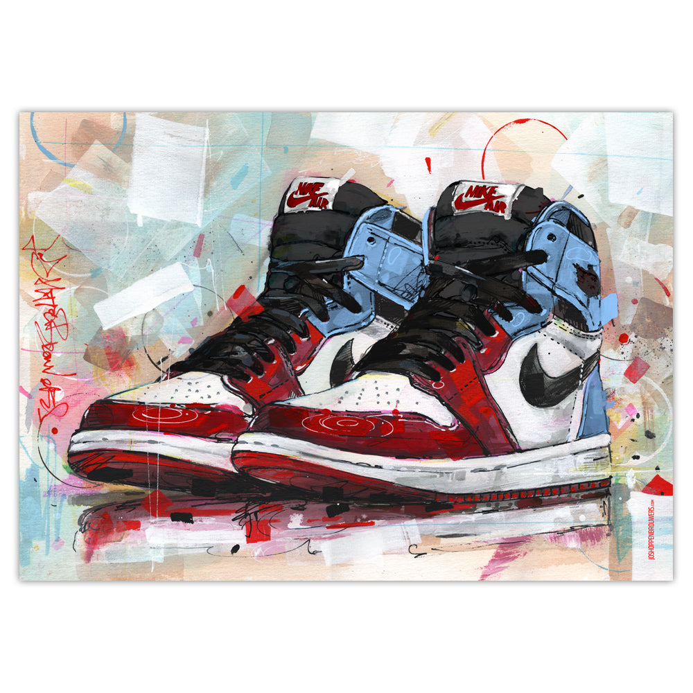 Nike Air Jordan 1 retro high fearless Chicago estampado 70x50 cm