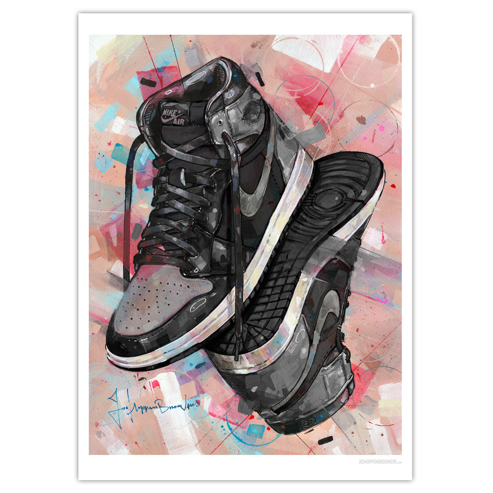 Nike Air Jordan 1 upside down shadow 1.0 imprimé 50x70 cm