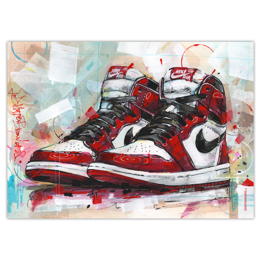 Nike Air Jordan 1 retro high Chicago estampado 70x50 cm