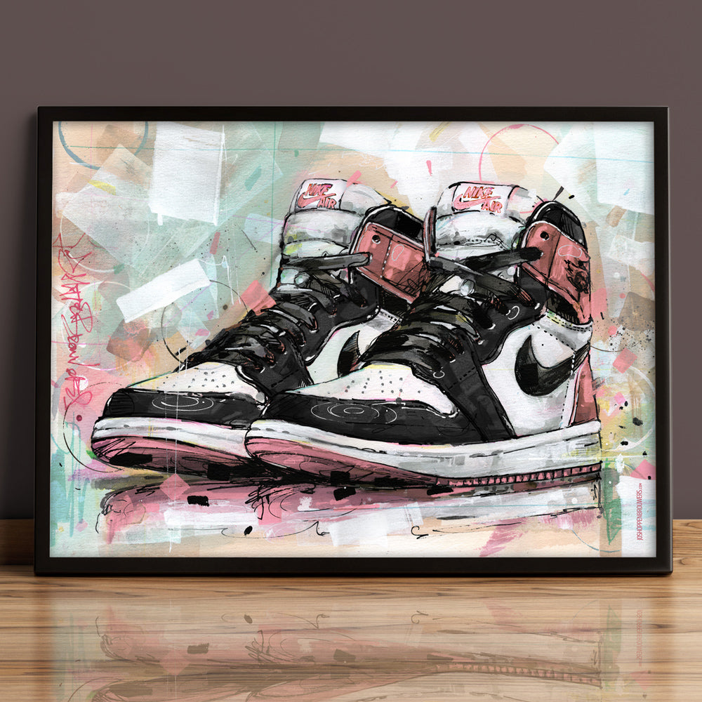 Nike Air Jordan 1 retro high rust pink Druck 70x50 cm