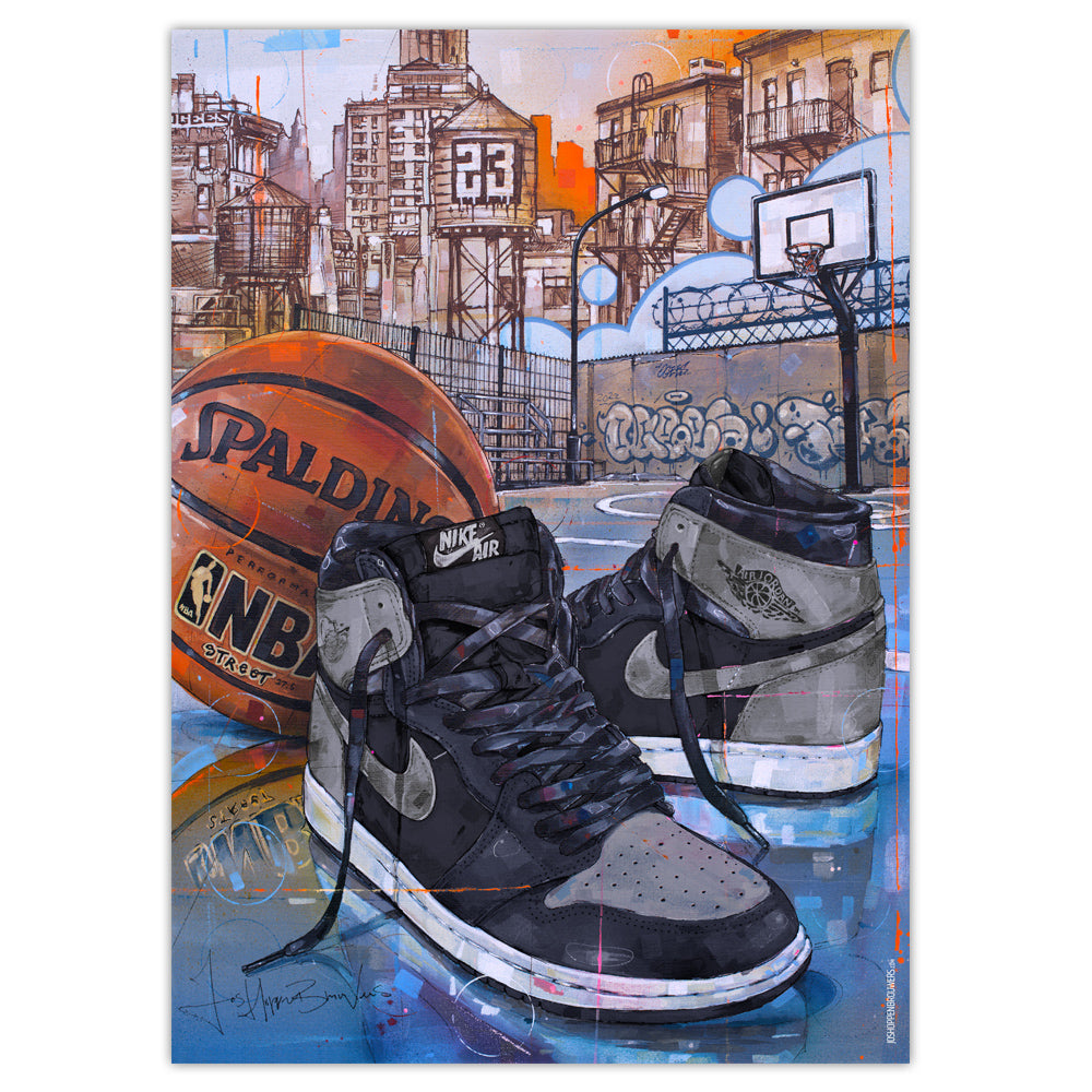 Nike Air Jordan 1 basketball shadow 1.0 imprimé 50x70 cm