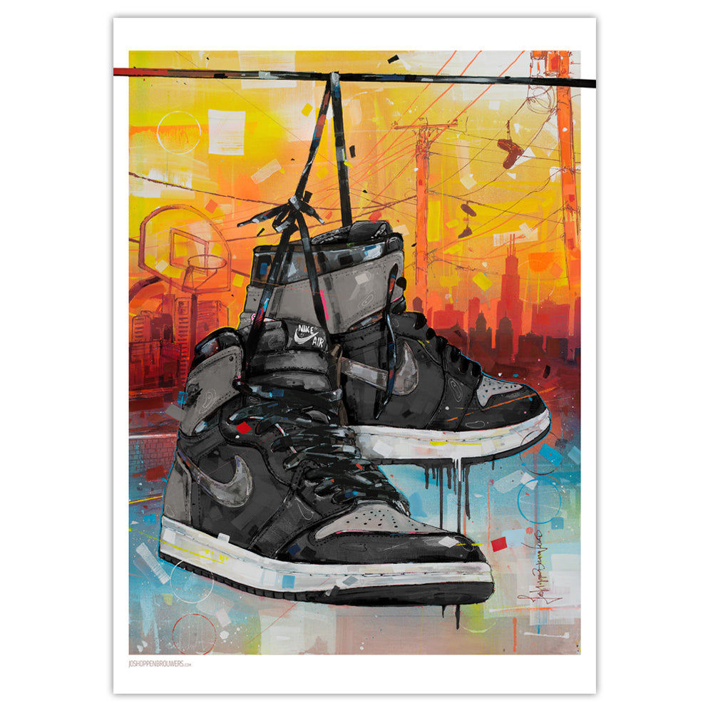 Nike Air Jordan 1 powerlines shadow 1.0 estampado 50x70 cm