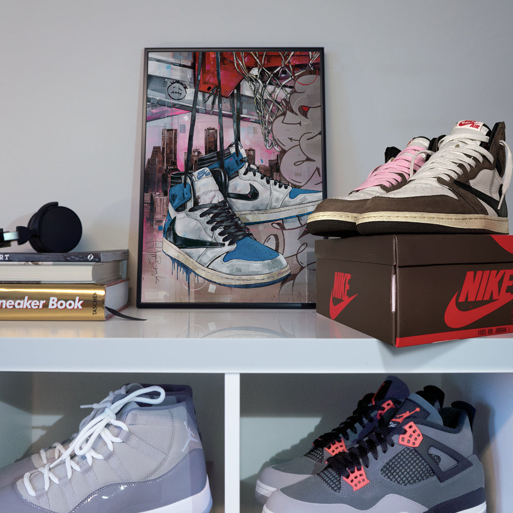 Nike Air Jordan 1 Travis Scott fragment high basket print