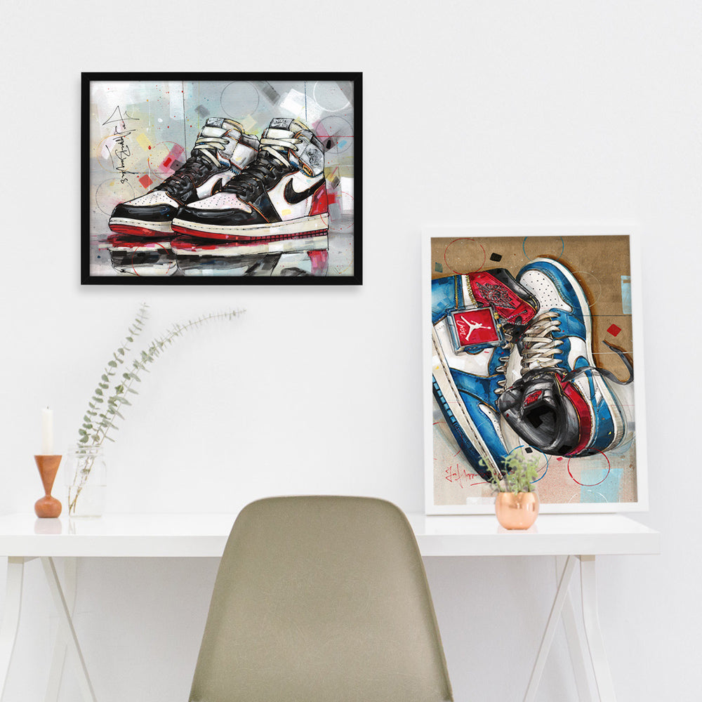 Nike Air Jordan 1 Union LA blue toe pintura 28x42 cm