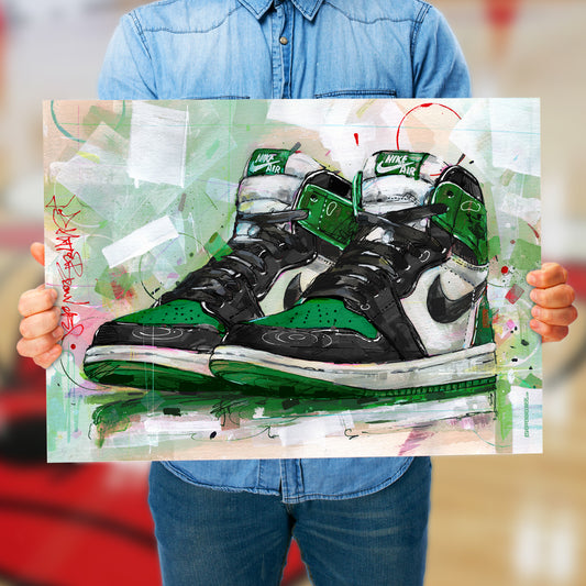 Nike Air Jordan 1 retro high pine green imprimé 70x50 cm