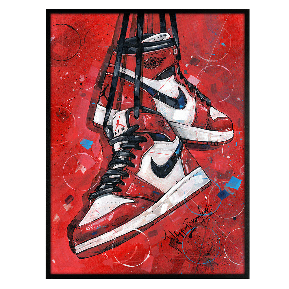 Nike Air Jordan 1 retro Chicago pintura 30x40 cm