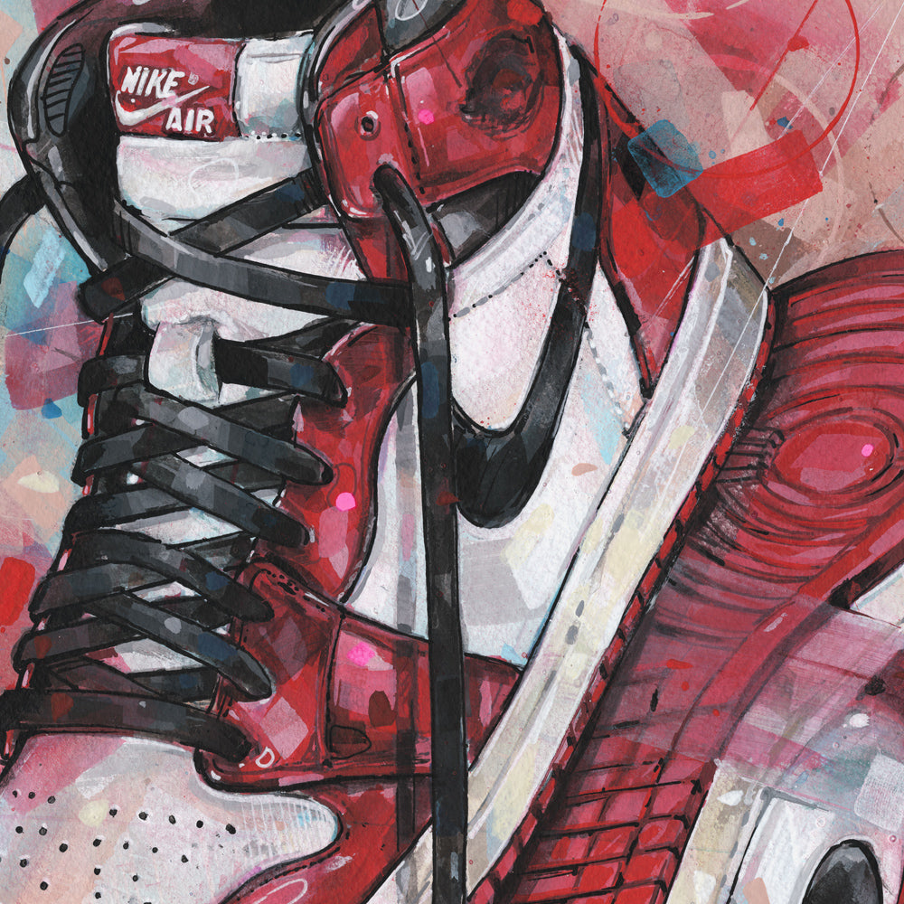 Nike Air Jordan 1 upside down Chicago estampado 50x70 cm