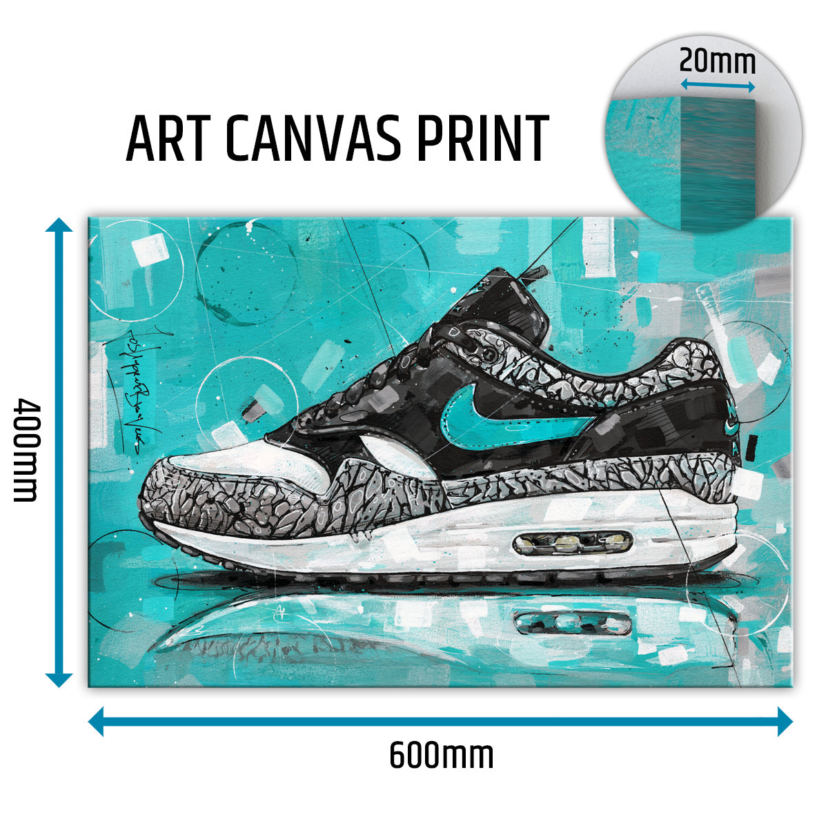 Nike Air Max 1 atmos elephant canvas 60x40 cm