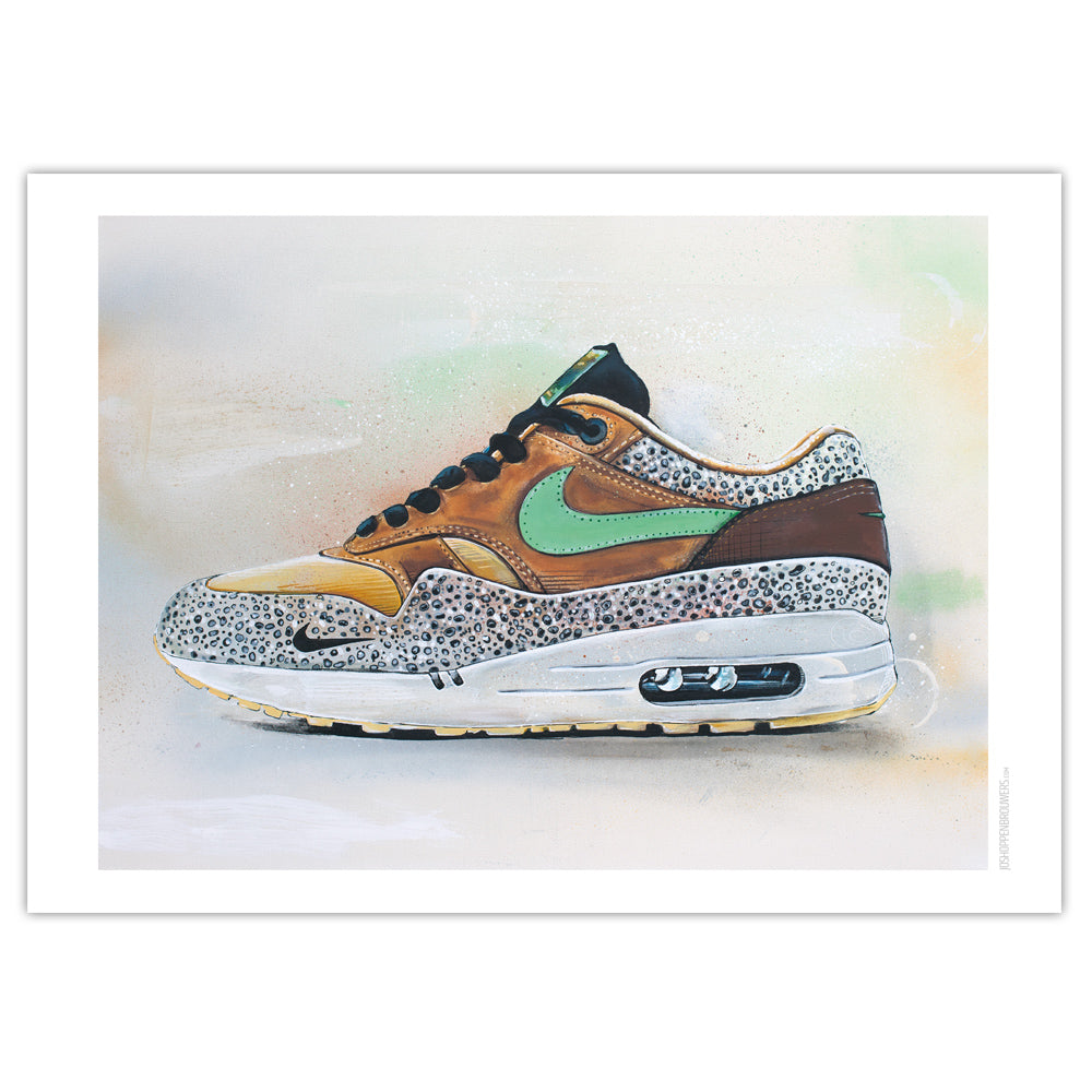 Nike Air Max 1 atmos safari green print 70x50 cm