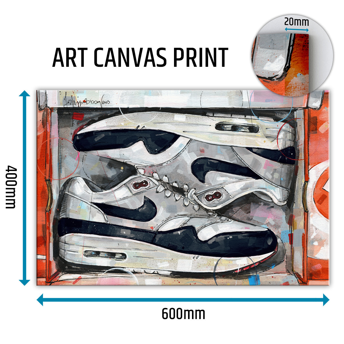 Nike Air Max 1 shoebox OG dark obsidian canvas 60x40 cm