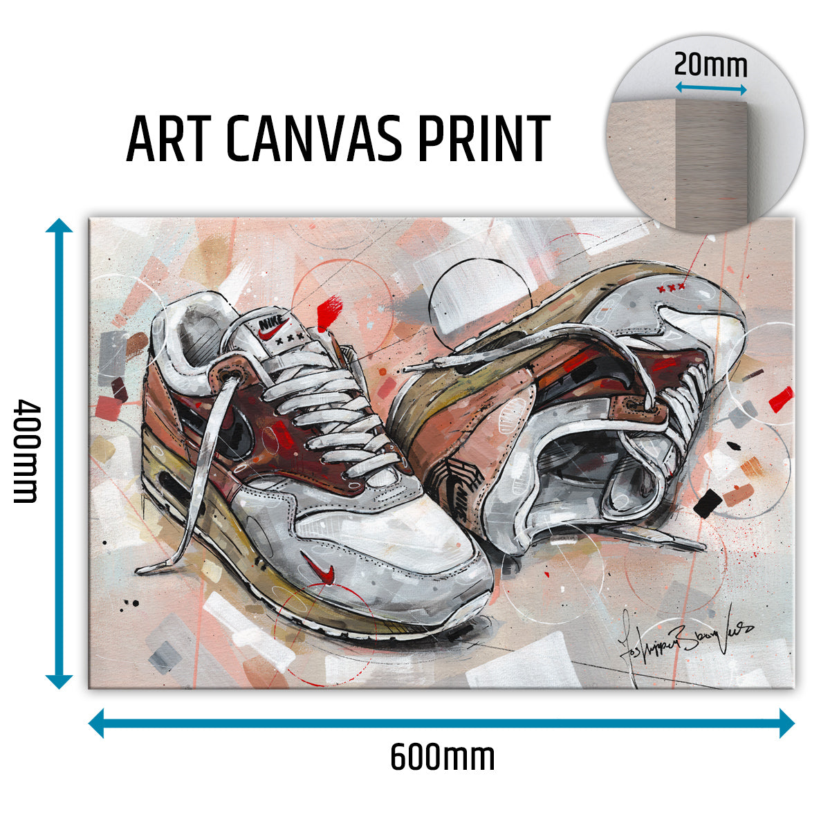 Nike Air Max 1 Amsterdam lienzo 60x40 cm