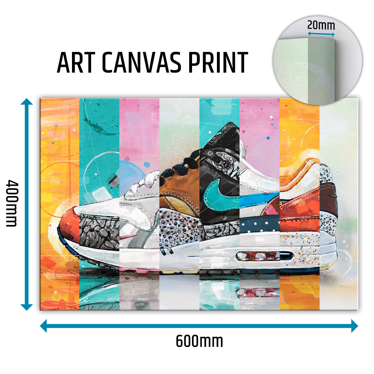 Nike Air Max 1 Parra Atmos colourway canvas 60x40 cm