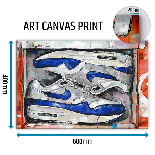 Nike Air Max 1 shoebox OG blue Leinwand 60x40 cm