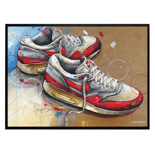 Nike Air Max 1 1987 Druck 70x50 cm - gerahmt und signiert