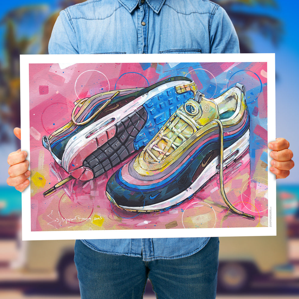 Nike Air Max 1 Sean Wotherspoon estampado 70x50 cm - enmarcado y firmado