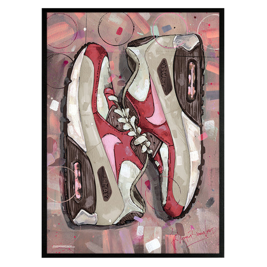 Nike Air Max 90 Bacon print 50x70 cm - framed & signed