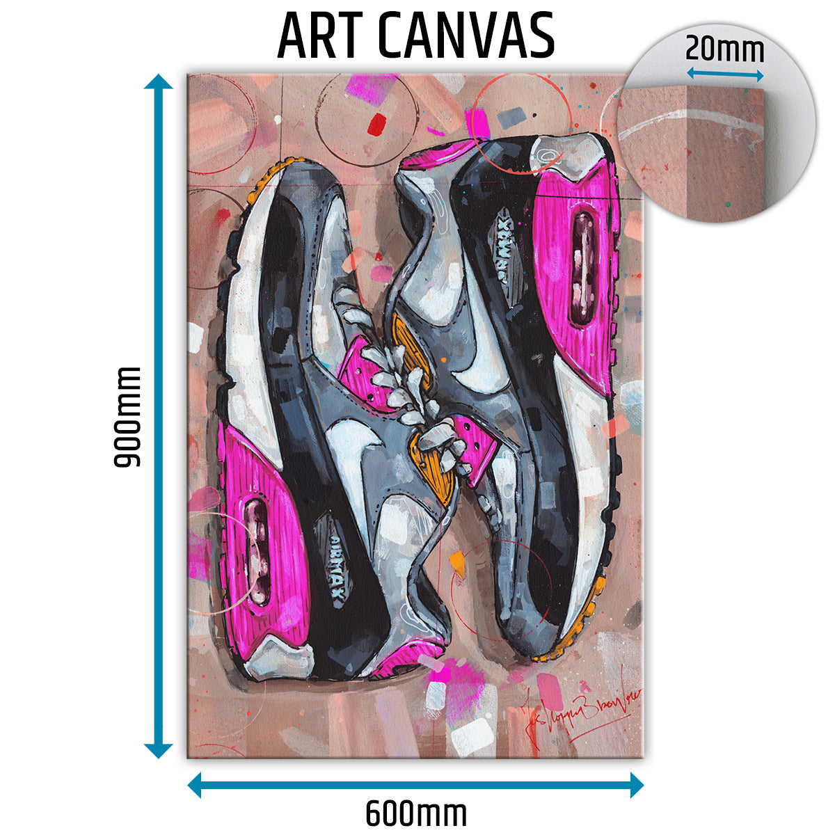 Nike Air Max 90 sideways pink toile