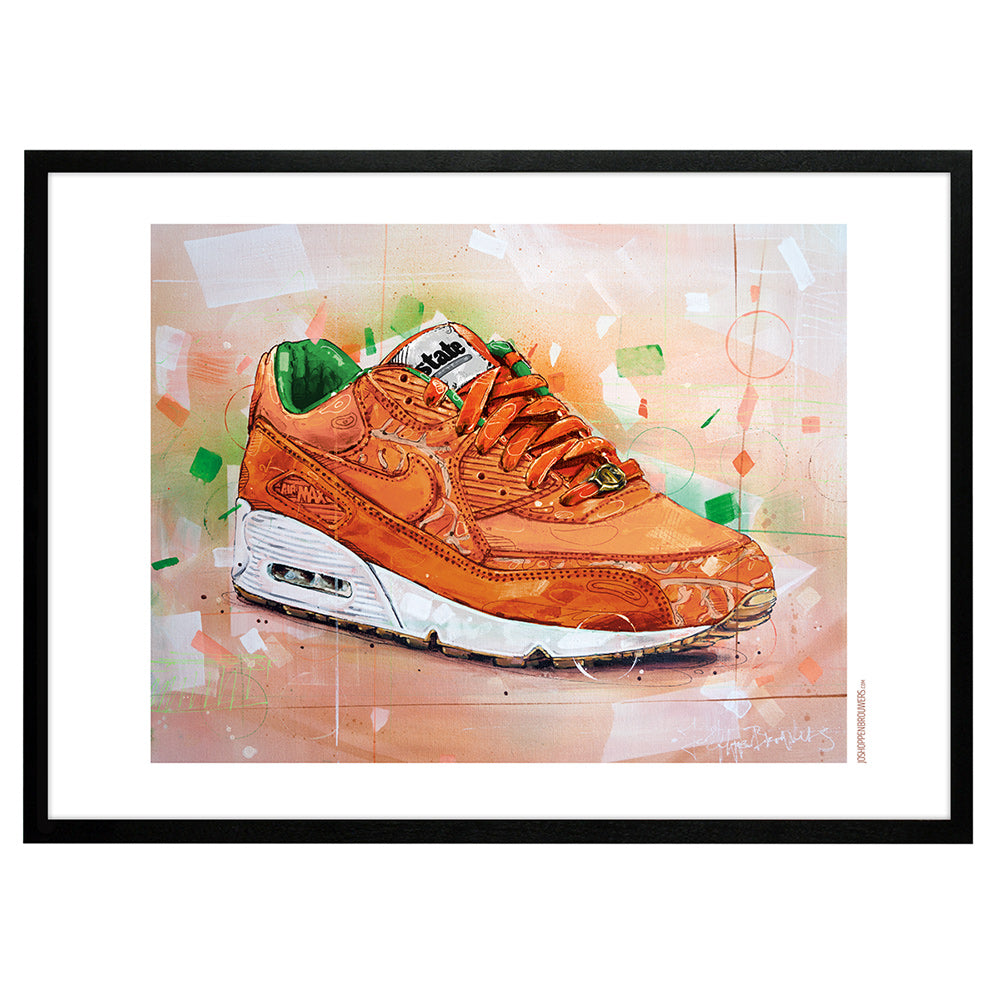 Nike Air Max 90 Homegrown state magazine print 70x50 cm - framed & signed