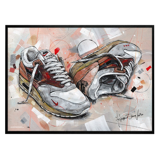 Nike Air Max 1 Amsterdam estampado 70x50 cm - enmarcado y firmado