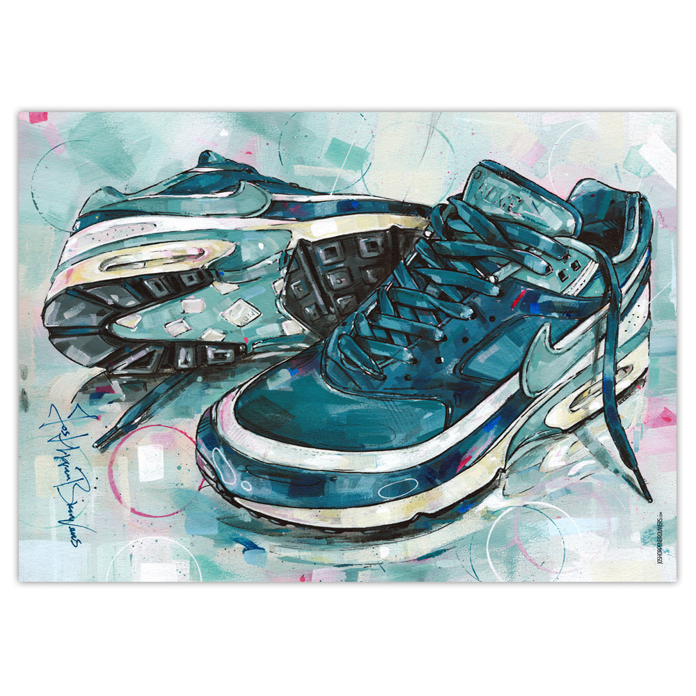 Nike Air Max classic BW marina grey jade full colour print 70x50 cm