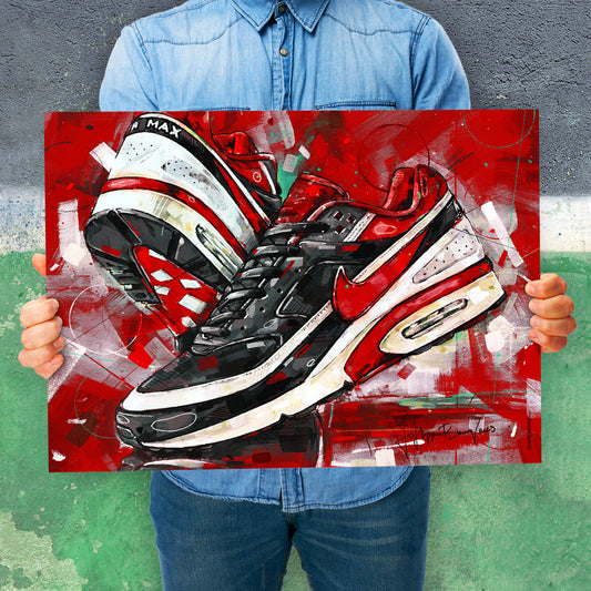 Nike Air Max classic BW varsity red full colour print 70x50 cm