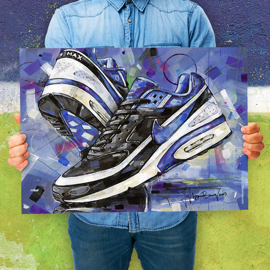 Nike Air Max classic BW black persian violet full colour print 70x50 cm