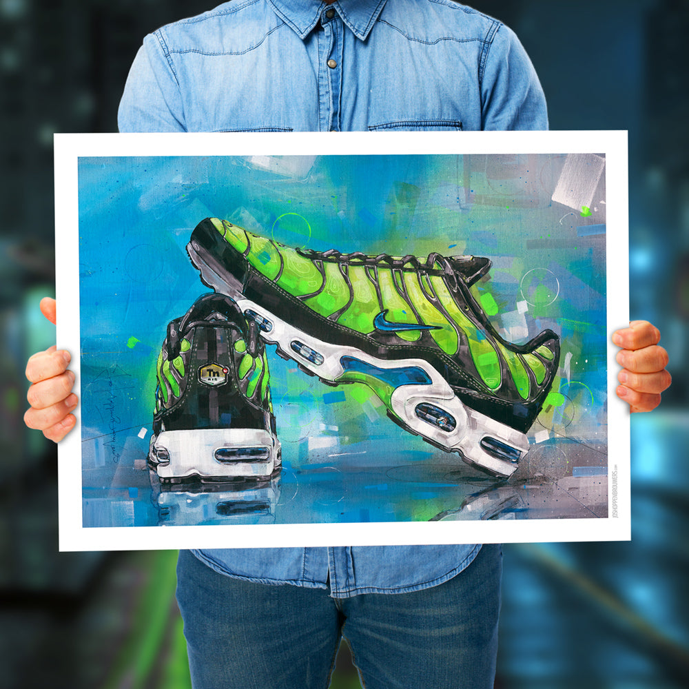 Nike Air Max TN plus print 70x50 cm - framed & signed