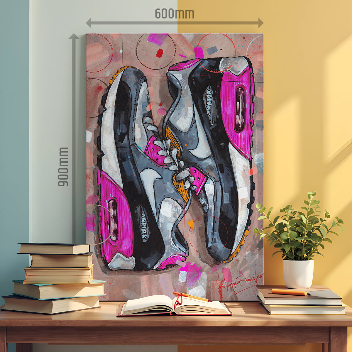 Nike Air Max 90 sideways pink toile